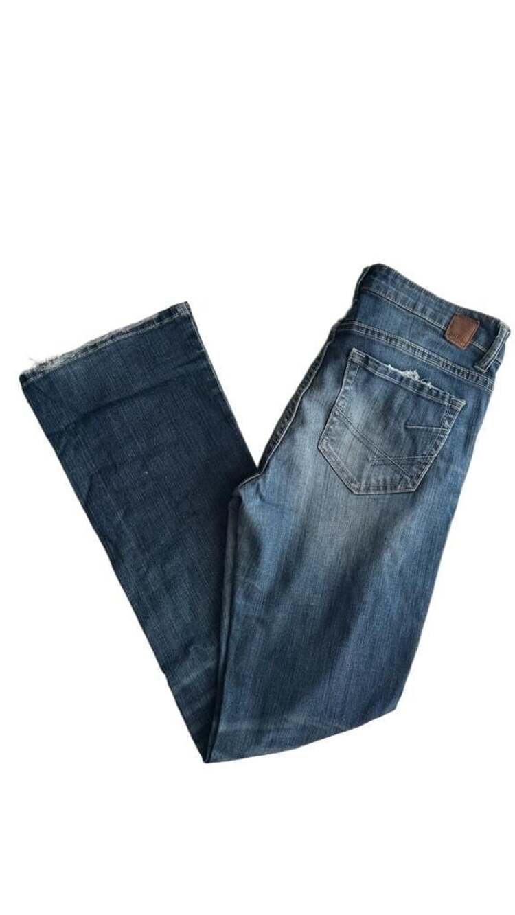 BKE Payton Bootcut Size 27R Blue Distressed Denim